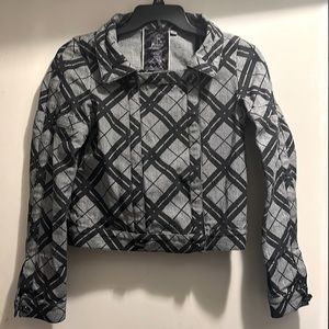 L.A.M.B fall 2007 Gwen Stefani b&w plaid moto jacket size 10